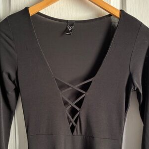 Windsor Black Crisscross Mini Dress